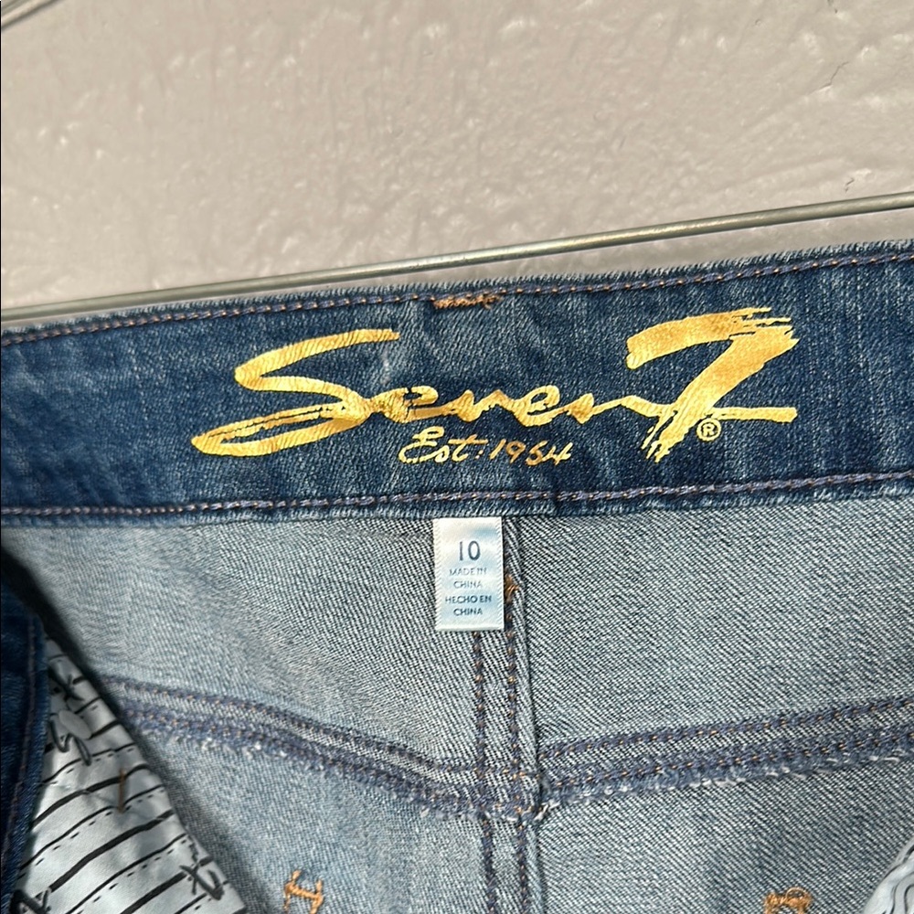Seven7 Blue Weekend Slim Fit Denim Jeans Women's Size 10 - Picture 7 of 13